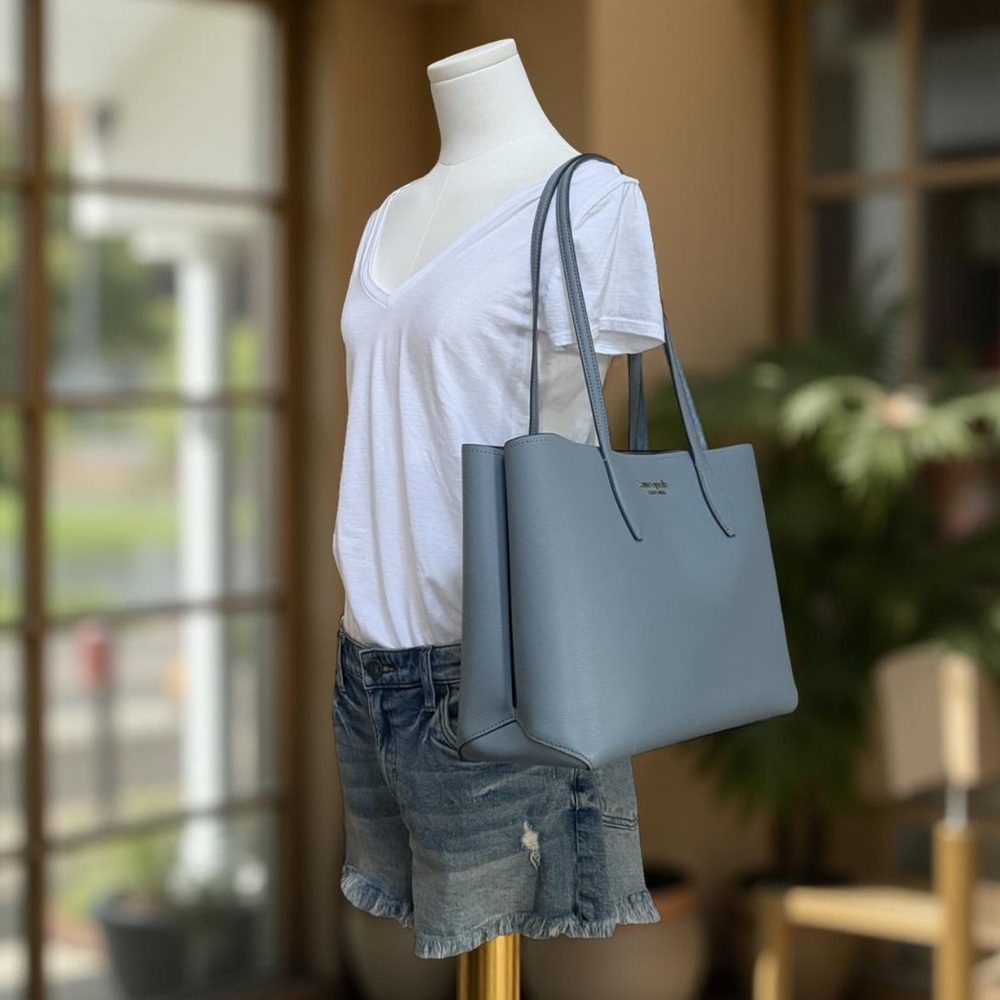 Authentic Kate Spade Blue Crossgrain Leather Tote Bag! - Picture 15 of 15